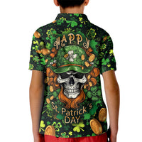 Happy St. Patrick's Day Skull Kid Polo Shirt - Wonder Print Shop