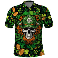 Happy St. Patrick's Day Skull Polo Shirt - Wonder Print Shop