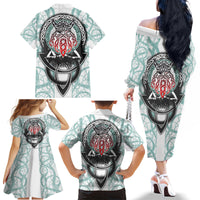 Vking Odin Family Matching Off Shoulder Long Sleeve Dress and Hawaiian Shirt God Of Asgard - Wonder Print Shop