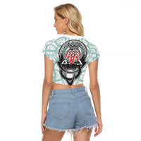 Vking Odin Raglan Cropped T Shirt God Of Asgard - Wonder Print Shop