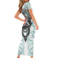 Vking Odin Short Sleeve Bodycon Dress God Of Asgard - Wonder Print Shop