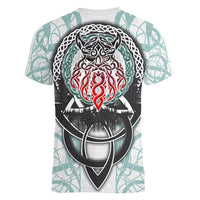 Vking Odin Women V Neck T Shirt God Of Asgard - Wonder Print Shop