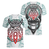 Vking Odin Women V Neck T Shirt God Of Asgard - Wonder Print Shop