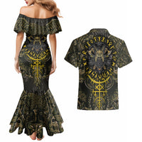 Viking Warrior Couples Matching Mermaid Dress and Hawaiian Shirt - Wonder Print Shop