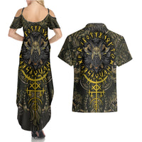 Viking Warrior Couples Matching Summer Maxi Dress and Hawaiian Shirt - Wonder Print Shop
