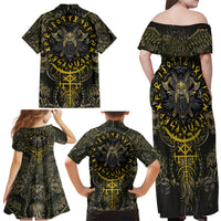 Viking Warrior Family Matching Off Shoulder Maxi Dress and Hawaiian Shirt - Wonder Print Shop