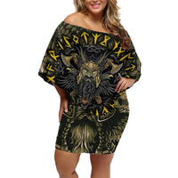 Viking Warrior Family Matching Off Shoulder Short Dress and Hawaiian Shirt - Wonder Print Shop