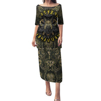 Viking Warrior Family Matching Puletasi Dress and Hawaiian Shirt - Wonder Print Shop