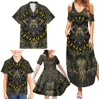 Viking Warrior Family Matching Summer Maxi Dress and Hawaiian Shirt - Wonder Print Shop