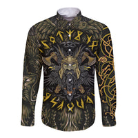 Viking Warrior Long Sleeve Button Shirt - Wonder Print Shop