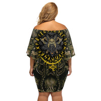 Viking Warrior Off Shoulder Short Dress - Wonder Print Shop