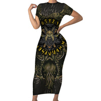 Viking Warrior Short Sleeve Bodycon Dress - Wonder Print Shop