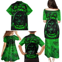 Skull Family Matching Puletasi Dress and Hawaiian Shirt Try Again Tomorrow - Wonder Print Shop