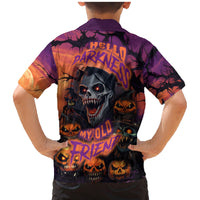 Halloween Skull Family Matching Mermaid Dress and Hawaiian Shirt Hello Darkness My Old Friend - Wonder Print Shop