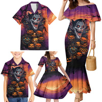 Halloween Skull Family Matching Mermaid Dress and Hawaiian Shirt Hello Darkness My Old Friend - Wonder Print Shop
