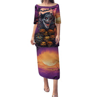 Halloween Skull Family Matching Puletasi Dress and Hawaiian Shirt Hello Darkness My Old Friend - Wonder Print Shop