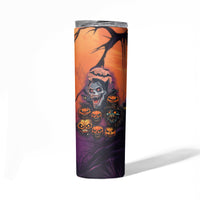 Halloween Skull Skinny Tumbler Hello Darkness My Old Friend - Wonder Print Shop
