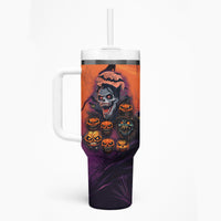 Halloween Skull Tumbler With Handle Hello Darkness My Old Friend - Wonder Print Shop