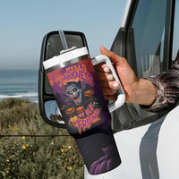 Halloween Skull Tumbler With Handle Hello Darkness My Old Friend - Wonder Print Shop