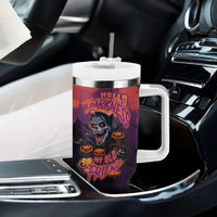 Halloween Skull Tumbler With Handle Hello Darkness My Old Friend - Wonder Print Shop