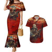 America Live It - Love It Or Get The Hell Out Couples Matching Mermaid Dress and Hawaiian Shirt - Wonder Print Shop