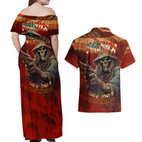 America Live It - Love It Or Get The Hell Out Couples Matching Off Shoulder Maxi Dress and Hawaiian Shirt - Wonder Print Shop