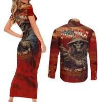 America Live It - Love It Or Get The Hell Out Couples Matching Short Sleeve Bodycon Dress and Long Sleeve Button Shirts - Wonder Print Shop