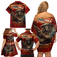 America Live It - Love It Or Get The Hell Out Family Matching Off Shoulder Short Dress and Hawaiian Shirt - Wonder Print Shop