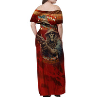 America Live It - Love It Or Get The Hell Out Off Shoulder Maxi Dress - Wonder Print Shop