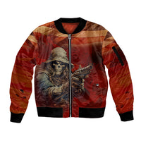 America Live It - Love It Or Get The Hell Out Sleeve Zip Bomber Jacket - Wonder Print Shop