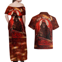 You Inspire My Inner Serial Killer Couples Matching Off Shoulder Maxi Dress and Hawaiian Shirt - Wonder Print Shop