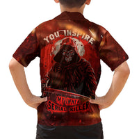 Red Hawaiian shirt with skull-and-hood back graphic and 'MY WINNER' text
