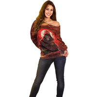 You Inspire My Inner Serial Killer Off Shoulder Sweater - Wonder Print Shop