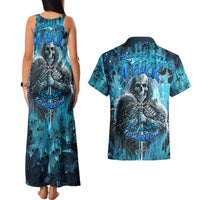 Skull Couples Matching Tank Maxi Dress and Hawaiian Shirt Try Again Tomorrow - Wonder Print Shop