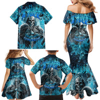 Skull Family Matching Mermaid Dress and Hawaiian Shirt Try Again Tomorrow - Wonder Print Shop