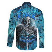 Skull Family Matching Off Shoulder Long Sleeve Dress and Hawaiian Shirt Try Again Tomorrow - Wonder Print Shop