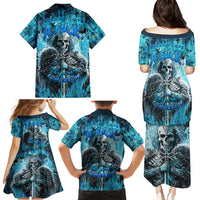 Skull Family Matching Puletasi Dress and Hawaiian Shirt Try Again Tomorrow - Wonder Print Shop