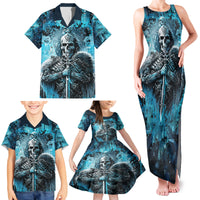 Skull Family Matching Tank Maxi Dress and Hawaiian Shirt Try Again Tomorrow - Wonder Print Shop