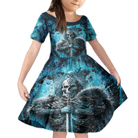 Skull Kid Short Sleeve Dress Try Again Tomorrow - Wonder Print Shop