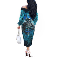 Skull Off The Shoulder Long Sleeve Dress Try Again Tomorrow - Wonder Print Shop