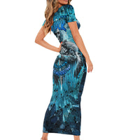 Skull Short Sleeve Bodycon Dress Try Again Tomorrow - Wonder Print Shop