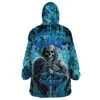 Skull Wearable Blanket Hoodie Try Again Tomorrow - Wonder Print Shop