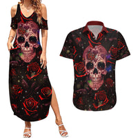 Don't Cry Skull Couples Matching Summer Maxi Dress and Hawaiian Shirt - Wonder Print Shop