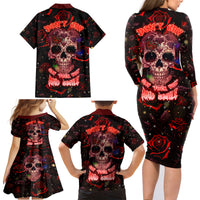 Don't Cry Skull Family Matching Long Sleeve Bodycon Dress and Hawaiian Shirt - Wonder Print Shop