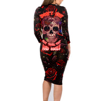 Don't Cry Skull Family Matching Long Sleeve Bodycon Dress and Hawaiian Shirt - Wonder Print Shop