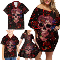 Don't Cry Skull Family Matching Off Shoulder Short Dress and Hawaiian Shirt - Wonder Print Shop
