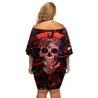 Don't Cry Skull Family Matching Off Shoulder Short Dress and Hawaiian Shirt - Wonder Print Shop