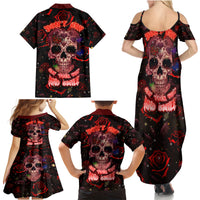 Don't Cry Skull Family Matching Summer Maxi Dress and Hawaiian Shirt - Wonder Print Shop