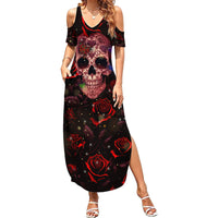 Don't Cry Skull Family Matching Summer Maxi Dress and Hawaiian Shirt - Wonder Print Shop