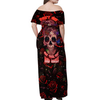 Don't Cry Skull Off Shoulder Maxi Dress - Wonder Print Shop